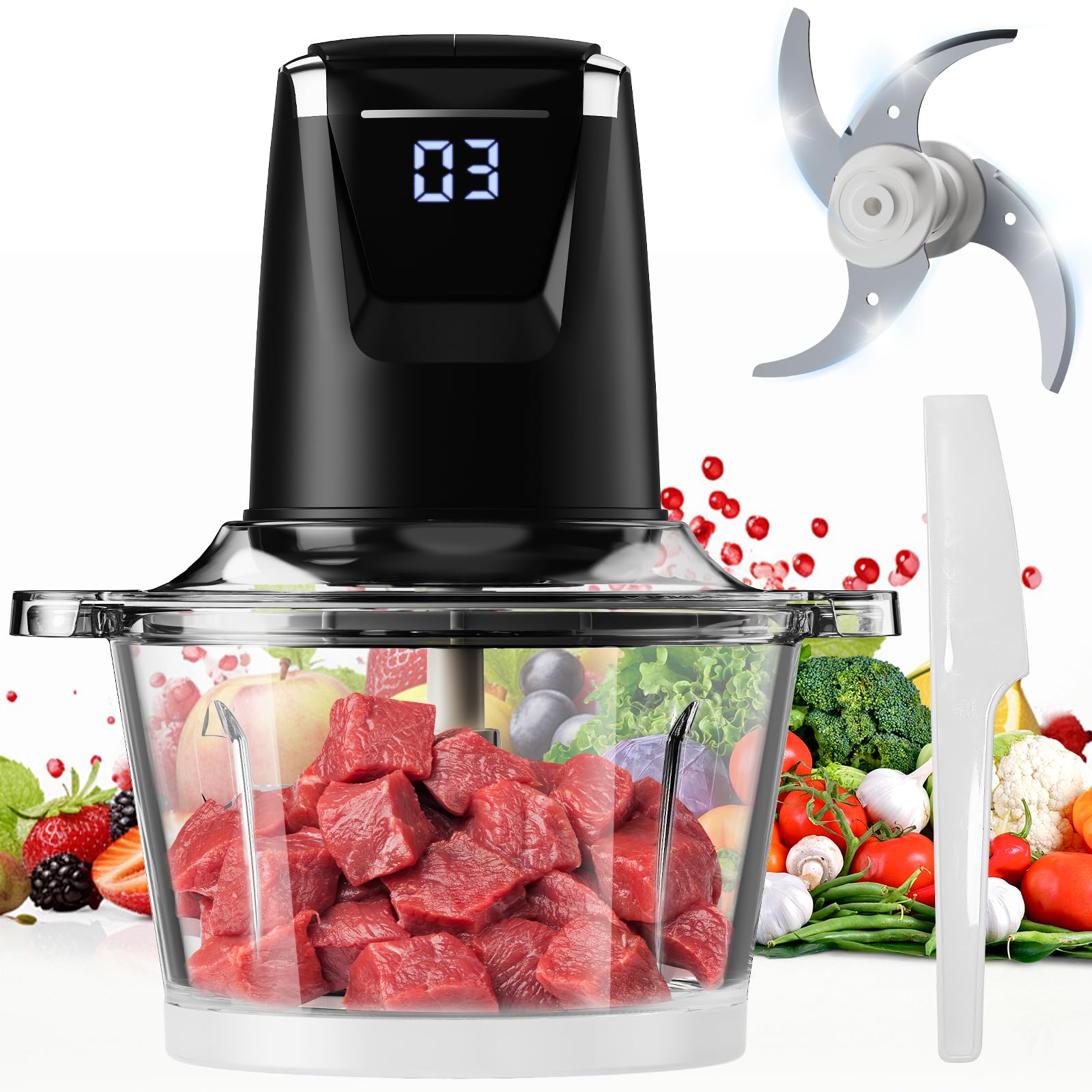 Amazon | 【LEDディスプレイ&550Wハイパワー 】フードプロセッサー 2L